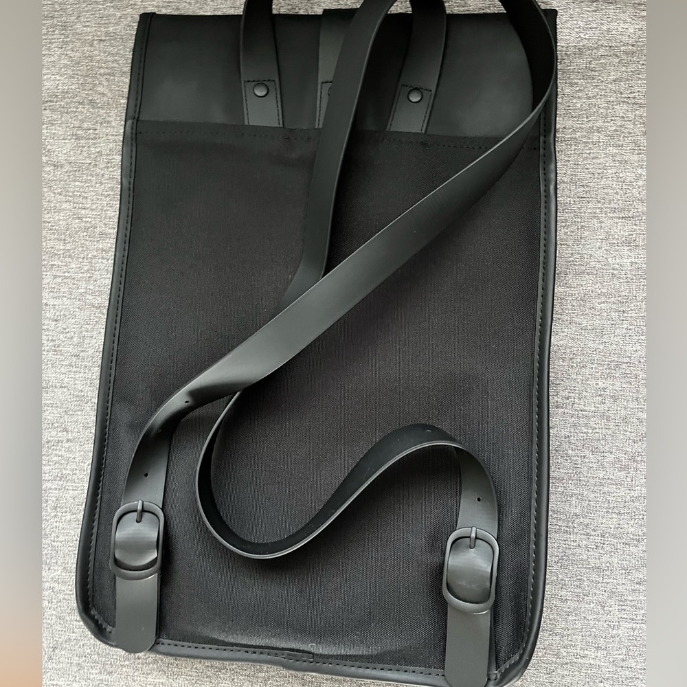 Rains Black Waterproof Roll-Top Backpack - Picture 4 of 5